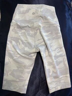 Lululemon Grey Camo High-Rise Bike Shorts